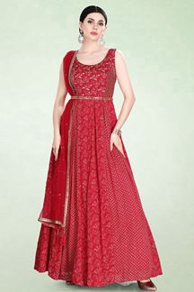 Picture of Charming Red Colored Designer Anarkali Suit