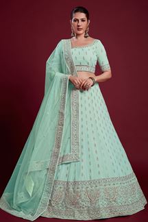 Picture of Magnificent Turquoise Colored Designer Lehenga Choli
