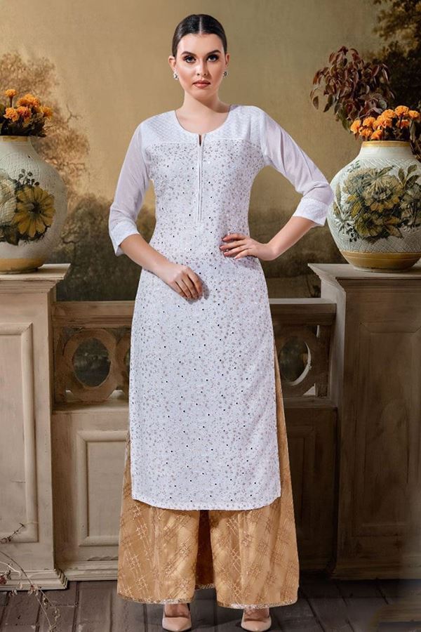 Picture of Charming White Colored Designer Kurti 