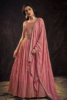 Picture of Glamorous Pink Colored Designer Gown