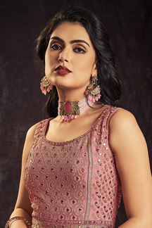 Picture of Glamorous Pink Colored Designer Gown