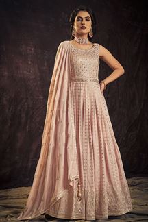 Picture of Exquisite Baby Pink Colored Designer Gown