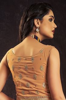Picture of Delightful Apricot Colored Designer Gown