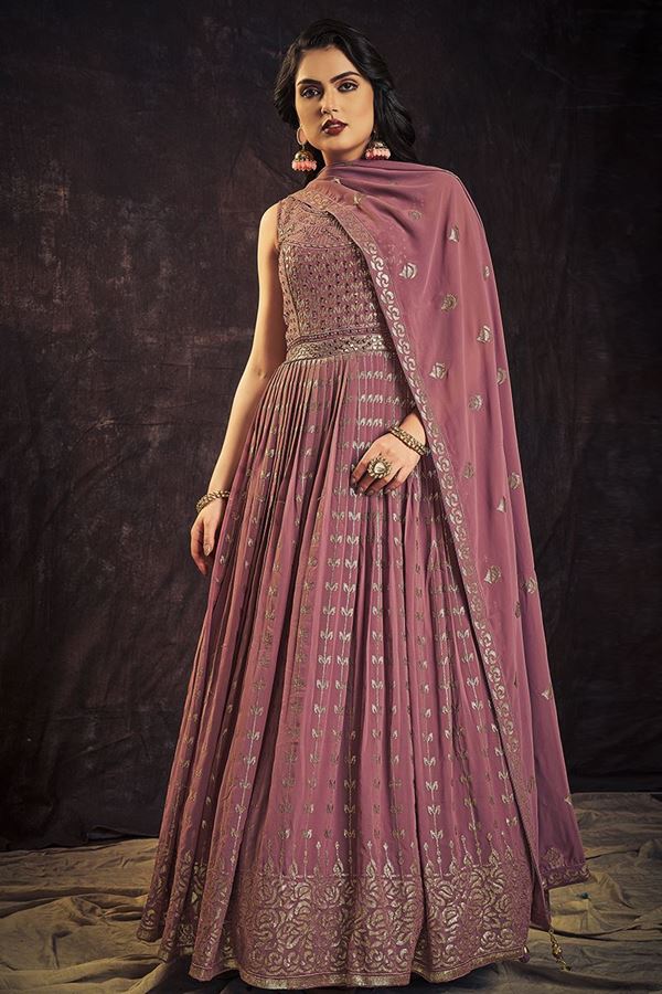 Picture of Attractive Mauve Colored Designer Gown