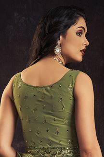 Picture of Enticing Green Colored Designer Gown