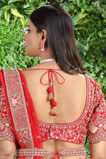 Picture of Stunning Red Colored Designer Bridal Lehenga Choli