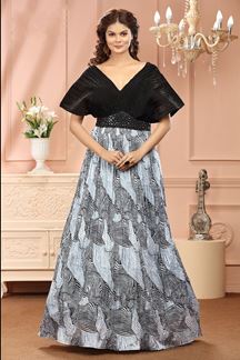 Picture of Spectacular Black and White Colored Designer Gown
