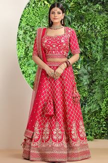 Picture of Delightful Red Colored Designer Bridal Lehenga Choli