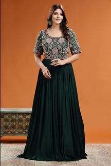 Picture of Royal Green Colored Designer Gown