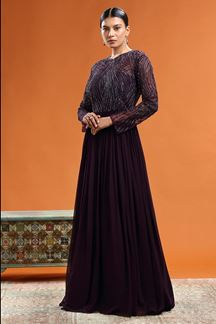Picture of Amazing Wine Colored Designer Gown