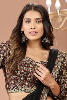 Picture of Bollywood Black and Red Colored Designer Suit