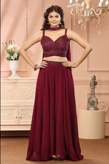 Picture of Striking Maroon Colored Designer Suit
