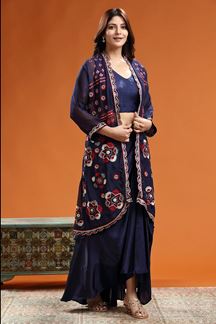 Picture of Striking Navy Blue Colored Designer Suit