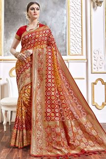 Picture of Heavenly Red Colored Designer Saree