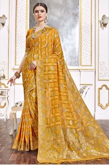 Picture of Astounding Yellow Colored Designer Saree
