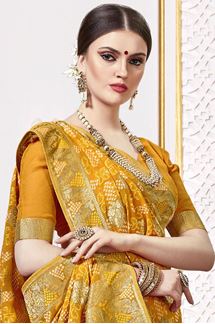 Picture of Astounding Yellow Colored Designer Saree