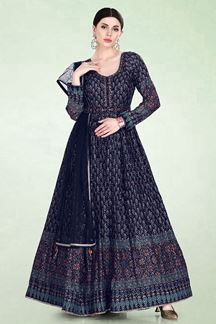 Picture of Charming Dark Navy Blue Colored Designer Suit