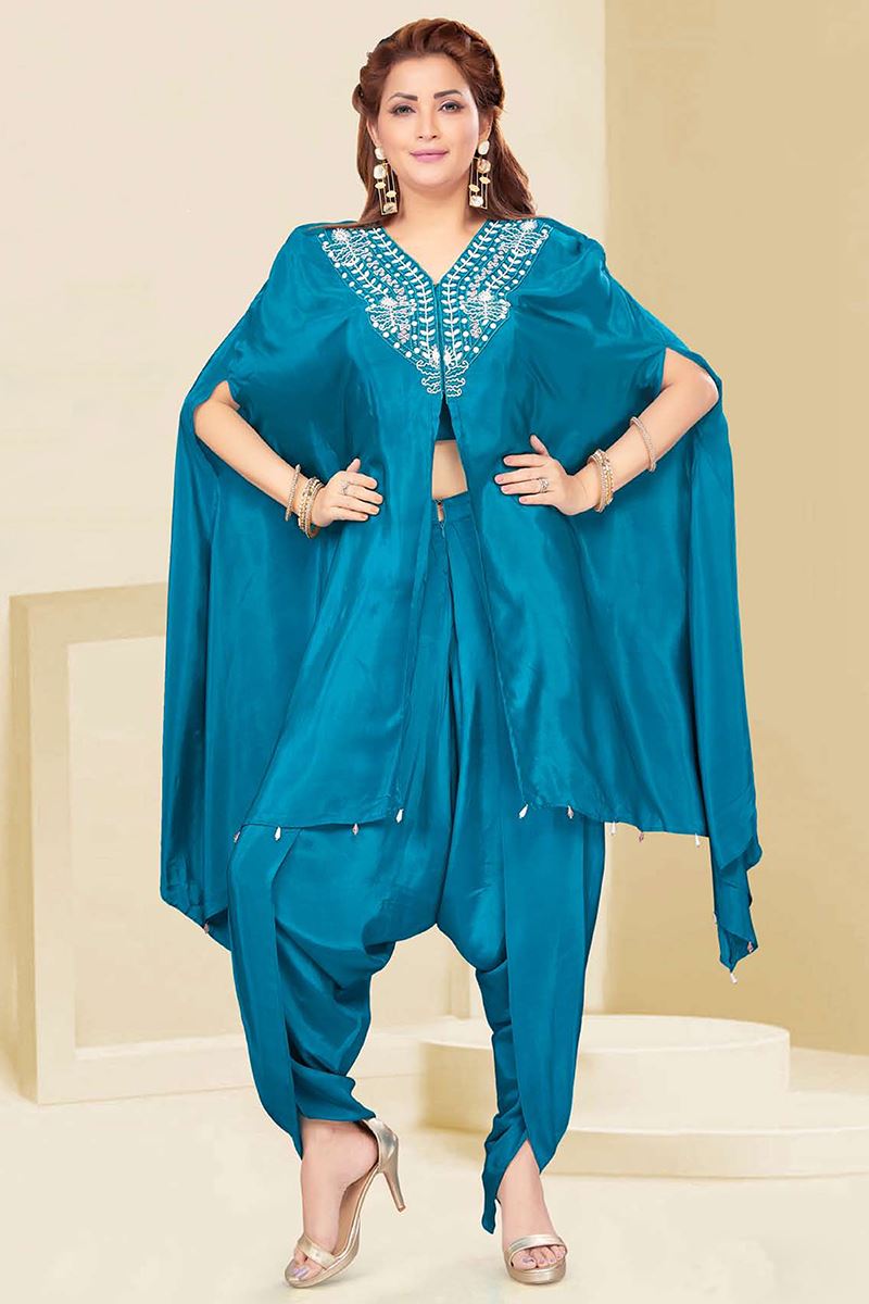 Peach Embroidered Cotton Churidar Designer Suit buy online - Salwar Kameez