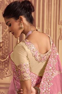 Picture of Glorious Baby Pink Colored Designer Saree