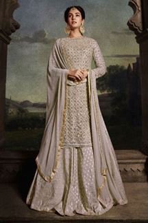 Picture of Charming Ivory Colored Designer Suit (Unstitched suit)