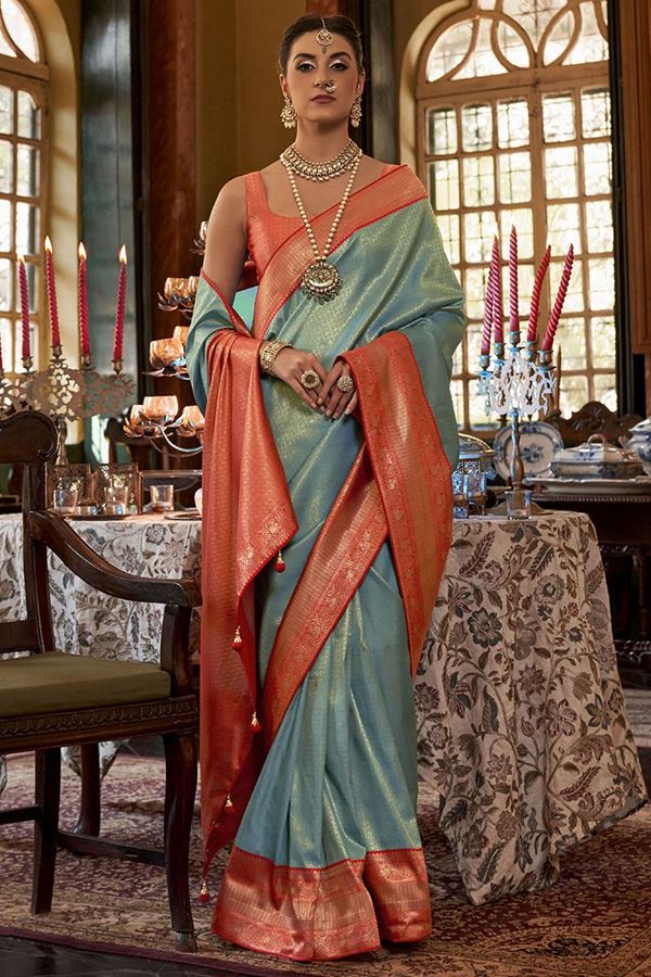 Picture of Charming Rama Colored Designer Saree