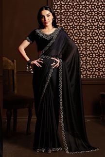 Picture of Lovely Black Colored Designer Saree