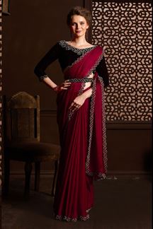 Picture of Stunning Red Colored Designer Saree