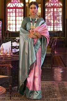 Picture of Exuberant Pink Colored Designer Saree