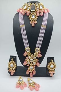 Picture of Appealing Pink Colored Designer Kundan Necklace Set