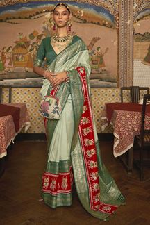 Picture of Aesthetic Light Green Colored Designer Saree