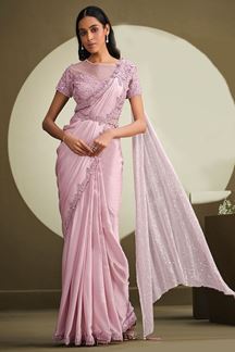 Picture of Charming Pink Colored Designer Saree