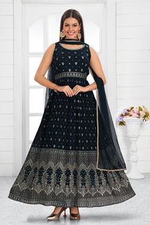 Picture of Glamorous Navy Blue Colored Designer Suit