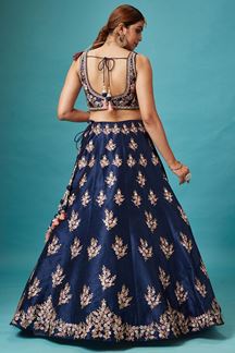 Picture of Breathtaking Navy Blue Colored Designer Lehenga Choli