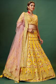 Picture of Mesmerizing Yellow Colored Designer Lehenga Choli
