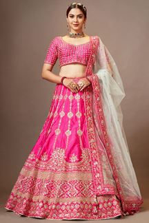 Picture of Flamboyant Pink Colored Designer Lehenga Choli