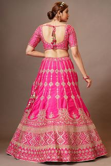 Picture of Flamboyant Pink Colored Designer Lehenga Choli