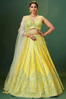 Picture of Gorgeous Yellow Colored Designer Lehenga Choli