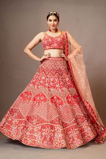Picture of Glorious Red Colored Designer Lehenga Choli