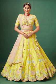 Picture of Amazing Yellow Colored Designer Lehenga Choli