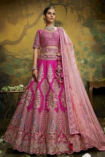 Picture of Vibrant Pink Colored Designer Lehenga Choli