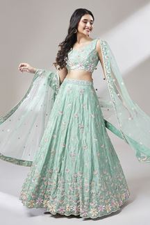 Picture of Attractive Sea Green Colored Designer Lehenga Choli