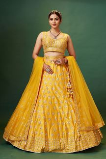 Picture of Vibrant Yellow Colored Designer Lehenga Choli