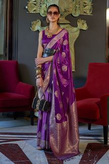 Picture of Charming Purple Colored Designer Saree