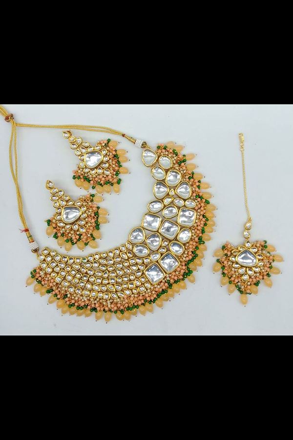 Picture of Irresistible Yellow Colored Designer Necklace Set