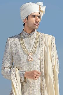 Picture of Dashing Ivory Colored Designer Sherwani