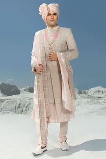 Picture of Appealing Light Pink Colored Designer Sherwani