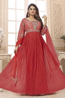 Picture of Charming Coral Colored Designer Suit