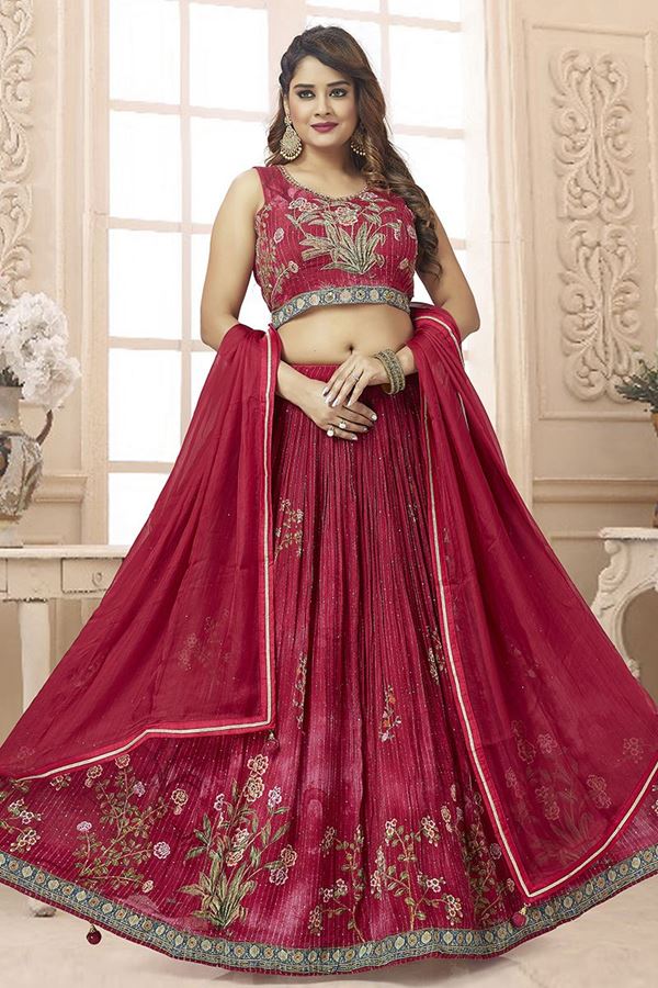 Picture of Enticing Rani Pink Colored Designer Lehenga Choli