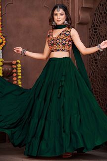 Picture of Awesome Green and Multi Colored Designer Lehenga Choli