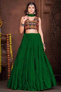 Picture of Flawless Light Green and Multi Colored Designer Lehenga Choli